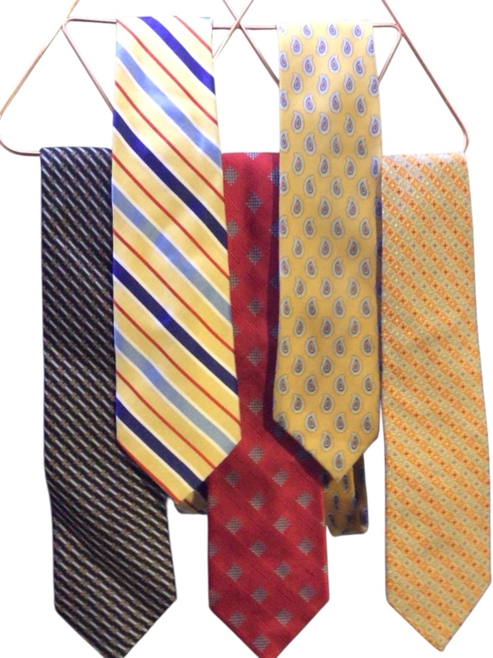 Brooks Brothers Assorted Silk Ties in Yellow, Red, Navy, Black